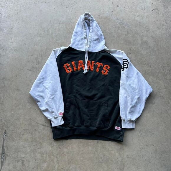 Sf giants San Francisco Giants y2k black white hoodie mens size XL - Picture 1 of 4